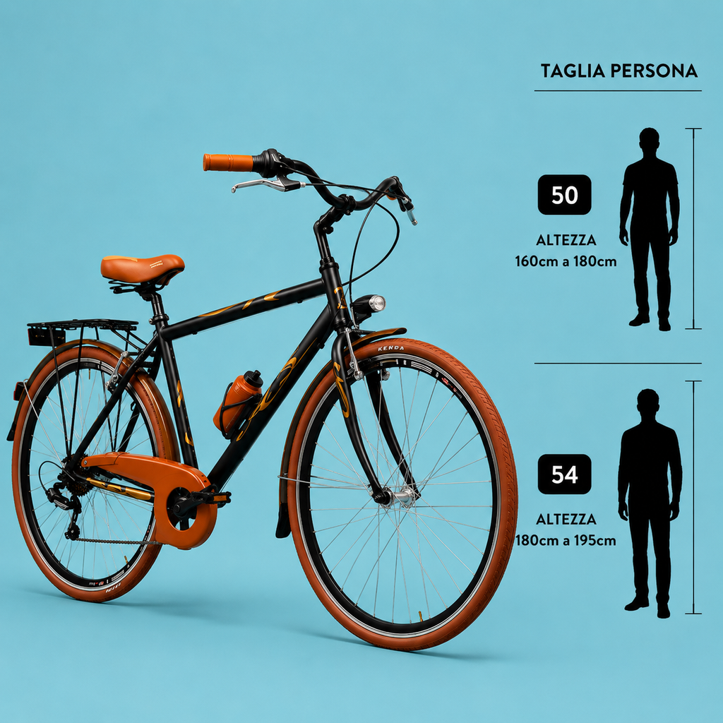 Bici trekking 28 uomo nero marrone alluminio shimano personalizzabile