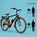 Bici trekking 28 uomo nero marrone alluminio shimano personalizzabile