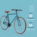 Bici fixed single speed 28 celeste acciaio personalizzabile