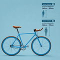 Bici fixed 28 single speed marrone celeste personalizzabile