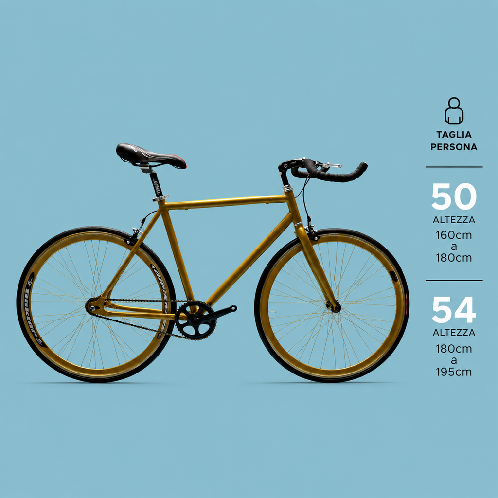 Bici fixed single speed 28 gold personalizzabile