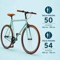 Bici fixed single speed 28 verde marrone personalizzabile