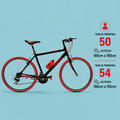 Bici ibrida 28 nero rosso personalizzabile
