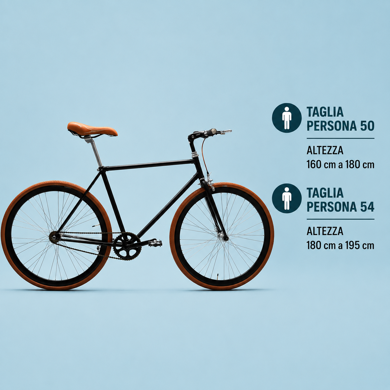 Bici fixed 28 single speed marrone personalizzabile