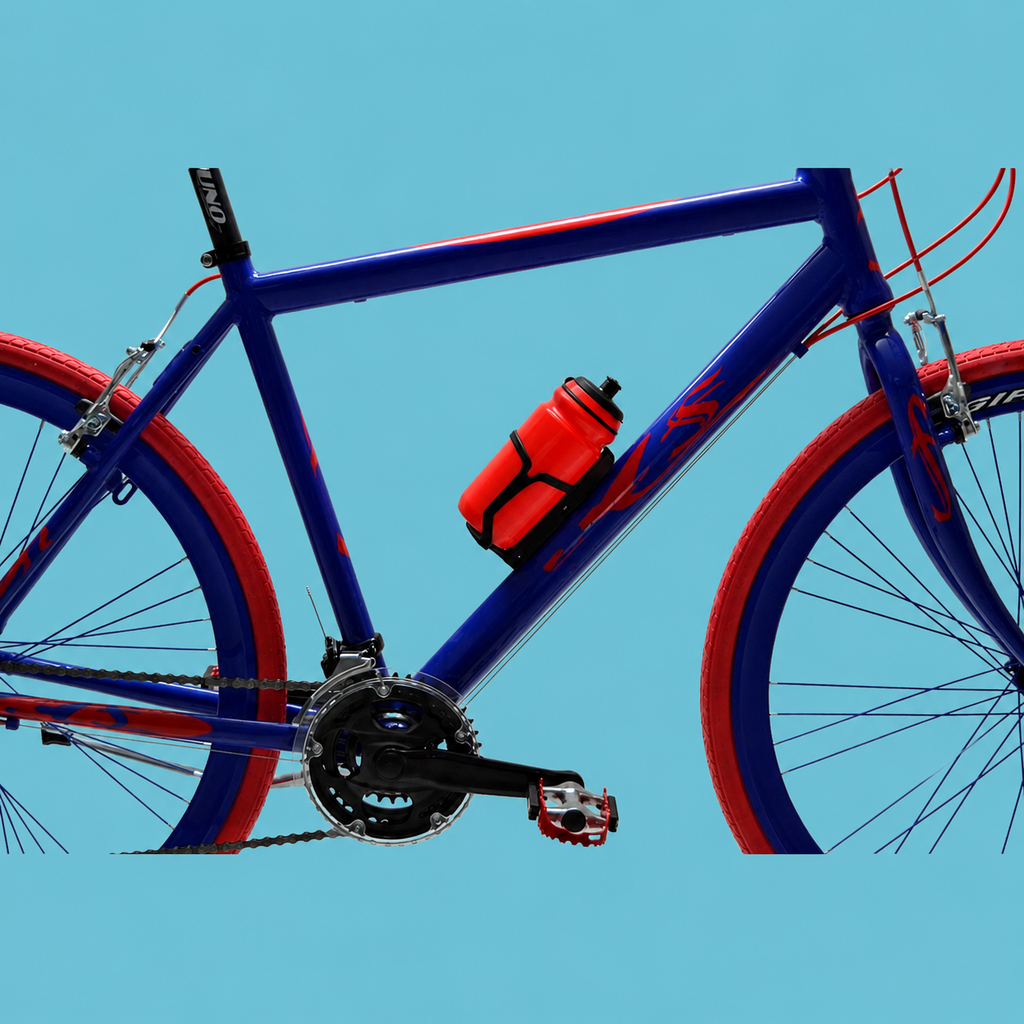 Bici ibrida 28 blu rosso personalizzabile