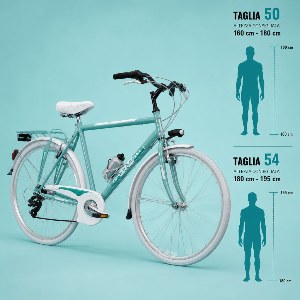 Bici trekking 28 alluminio personalizzabile verde shimano città