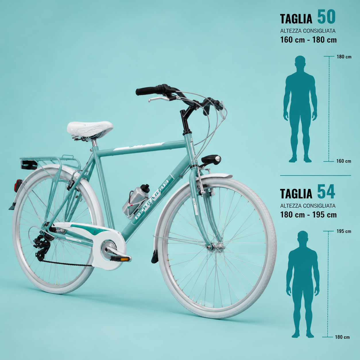 Bici trekking 28 alluminio personalizzabile verde shimano città