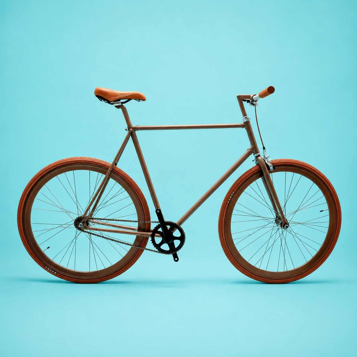 Bici fixed 28 marrone single speed personalizzabile