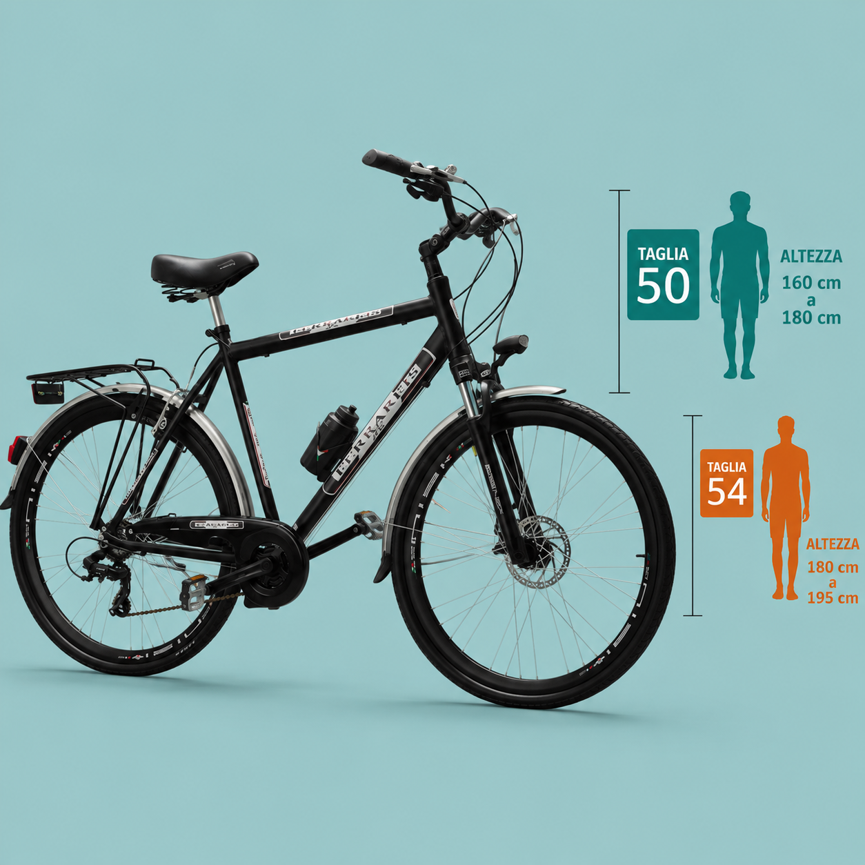 Bici trekking 28 uomo nera personalizzabile