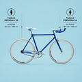 Bici fixed single speed 28 bianco blu personalizzabile