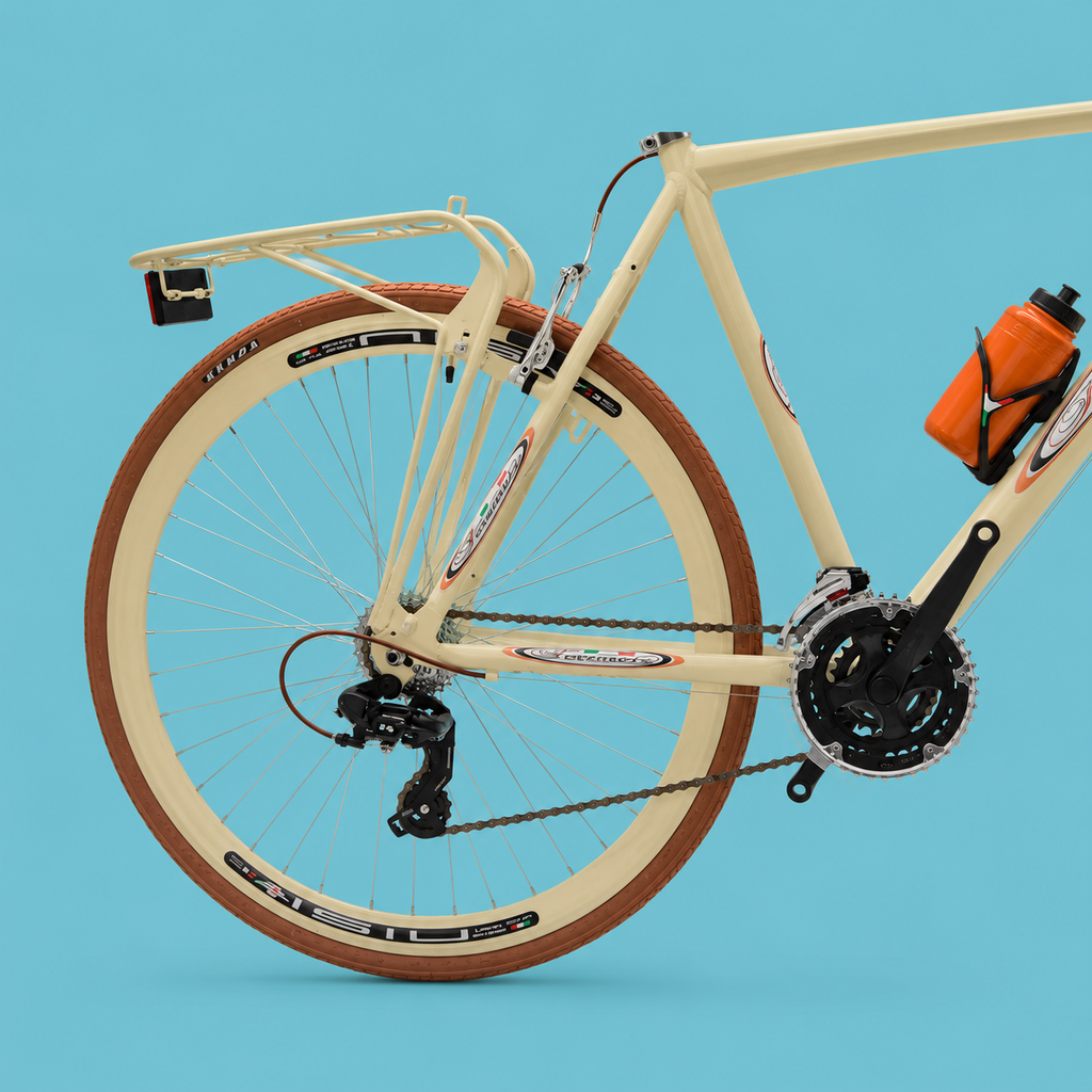 Bici Ibrida city bike 28 uomo in alluminio Shimano panna personalizzabile