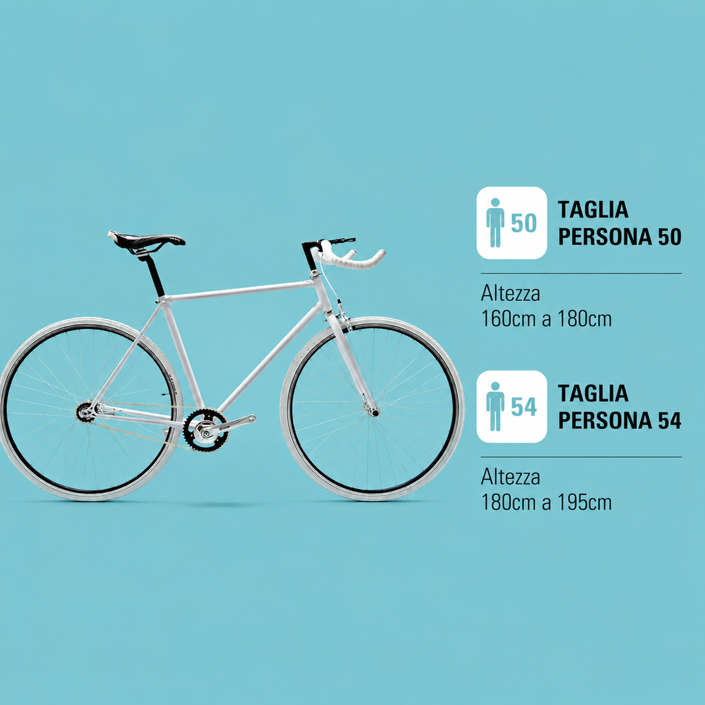 Bici fixed single speed 28 bianco personalizzabile