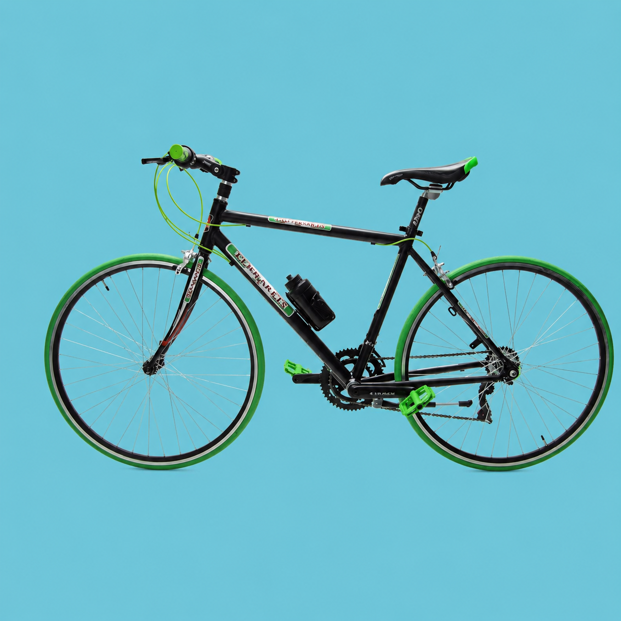Bici ibrida uomo 28 verde nero shimano in alluminio personalizzabile
