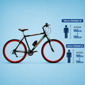 Bici ibrida 28 in alluminio shimano ammortizzata nero rosso personalizzabile