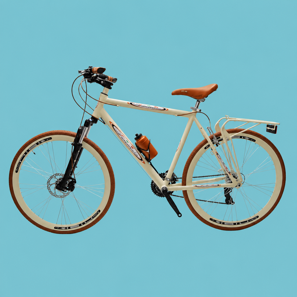 Bici Ibrida city bike 28 uomo in alluminio Shimano panna personalizzabile