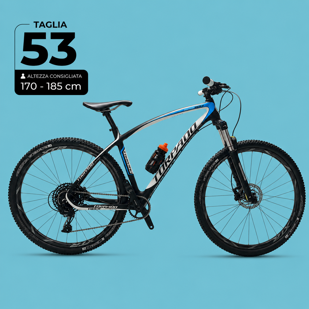 Bici mtb 29 Torpado Racing Ribot 12v in carbonio nero