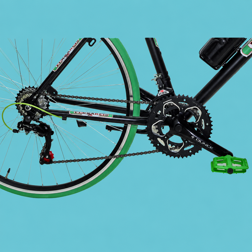Bici ibrida uomo 28 verde nero shimano in alluminio personalizzabile