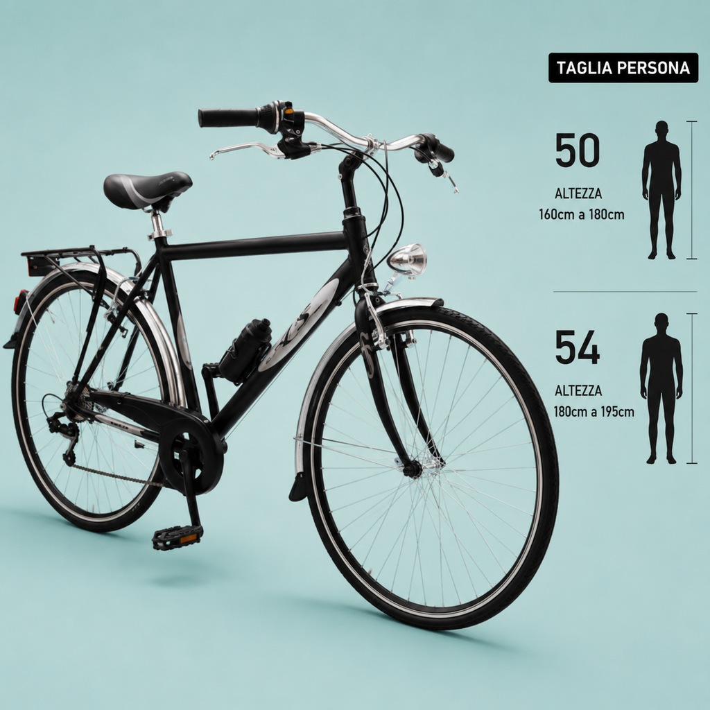 Bici trekking 28 city bike alluminio nero personalizzabile