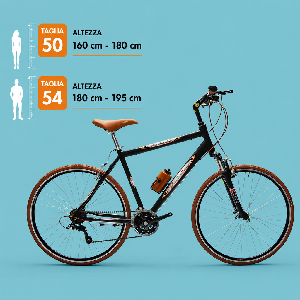 Ibrida 28 uomo 21v shimano alluminio marrone personalizzabile