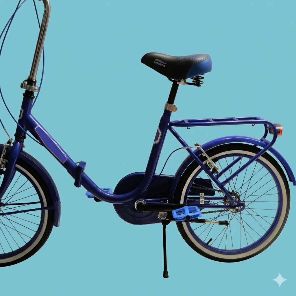 Bici Pieghevole 20" Blu — Per Mare, Camper e Villaggi, Personalizzabile
