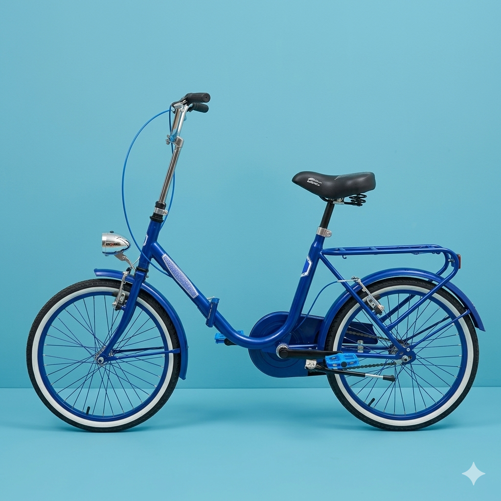 Bici Pieghevole 20" Blu — Per Mare, Camper e Villaggi, Personalizzabile