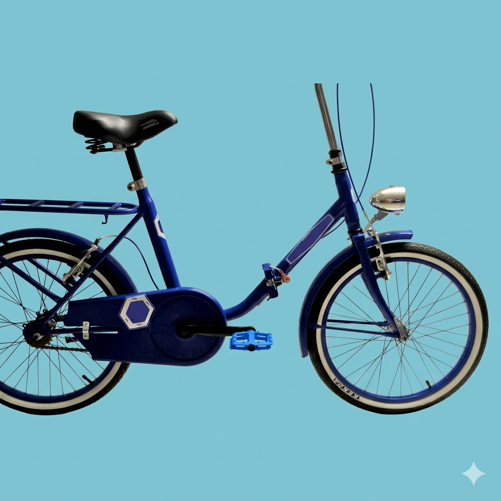 Bici Pieghevole 20" Blu — Per Mare, Camper e Villaggi, Personalizzabile