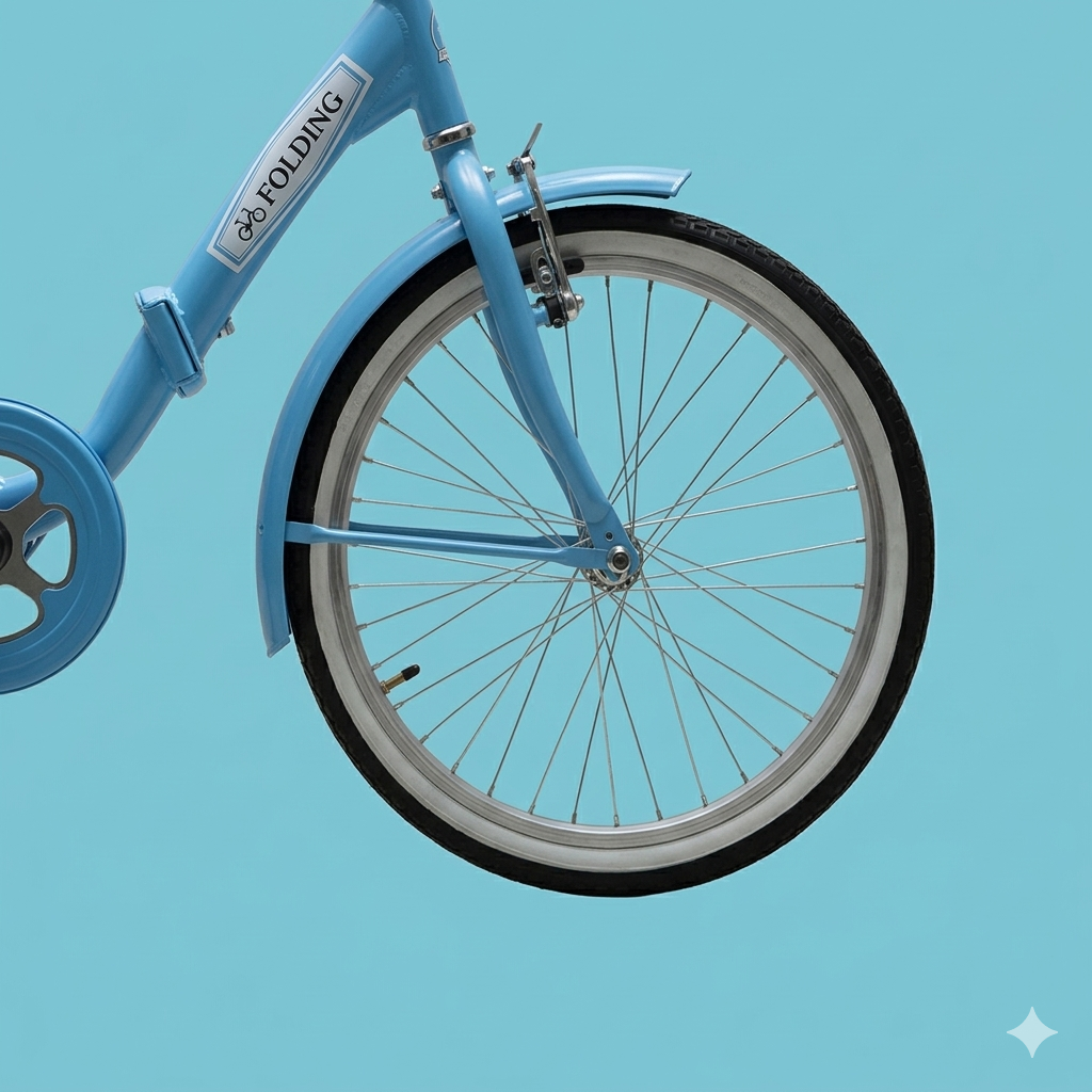 Bici Pieghevole 20" Celeste — Per Mare e Camper, Personalizzabile
