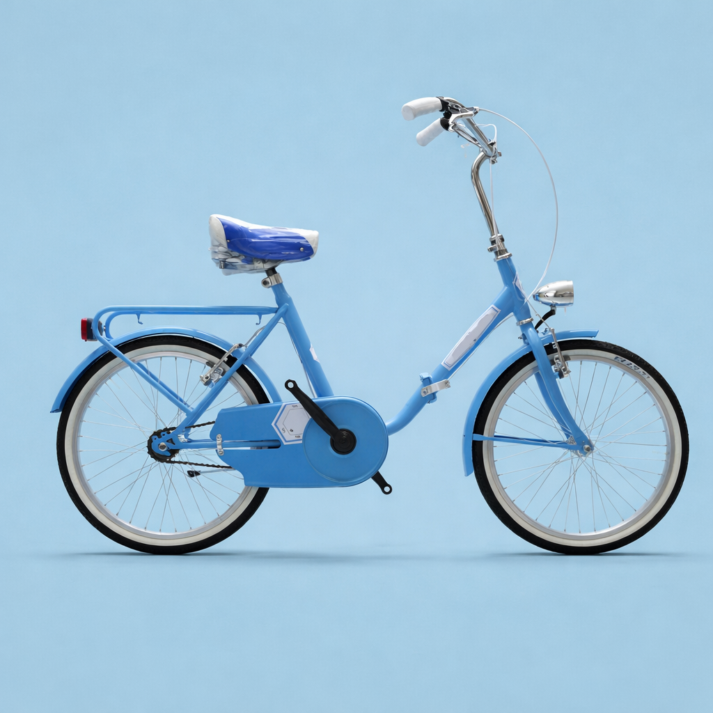 Bici Pieghevole 20" Celeste — Per Mare e Camper, Personalizzabile