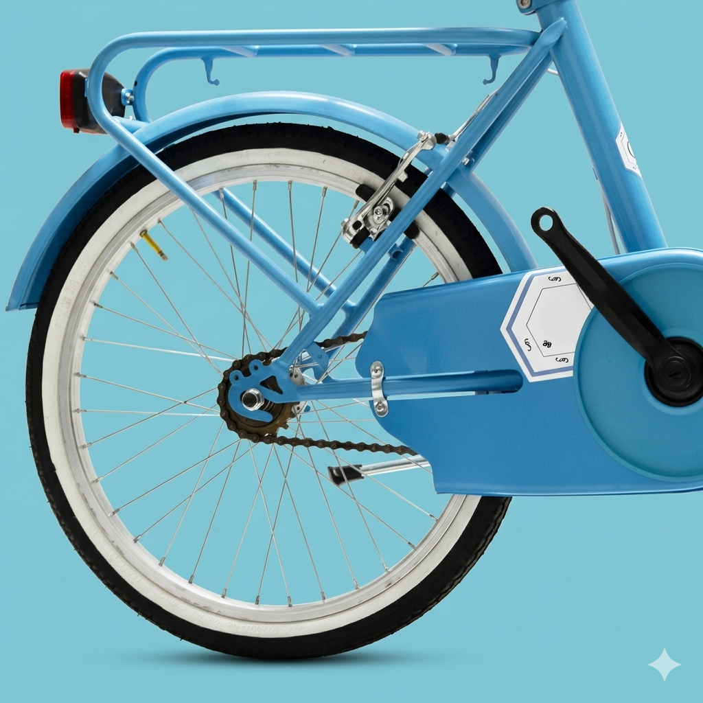 Bici Pieghevole 20" Celeste — Per Mare e Camper, Personalizzabile