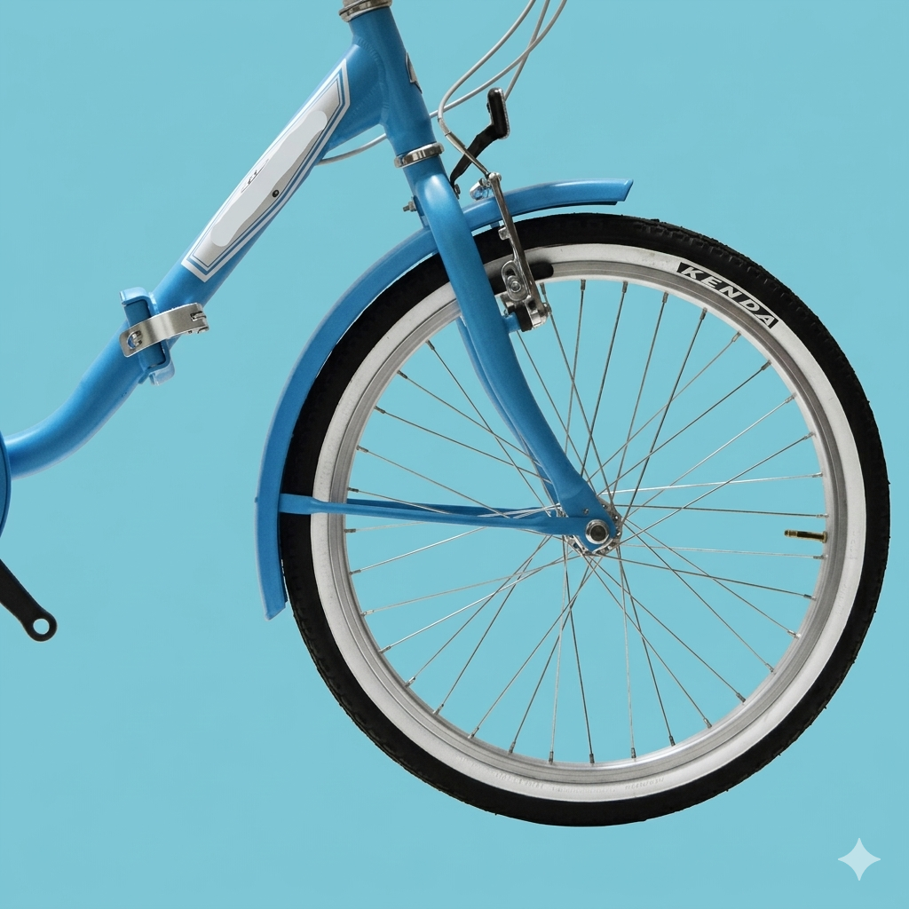 Bici Pieghevole 20" Celeste — Per Mare e Camper, Personalizzabile