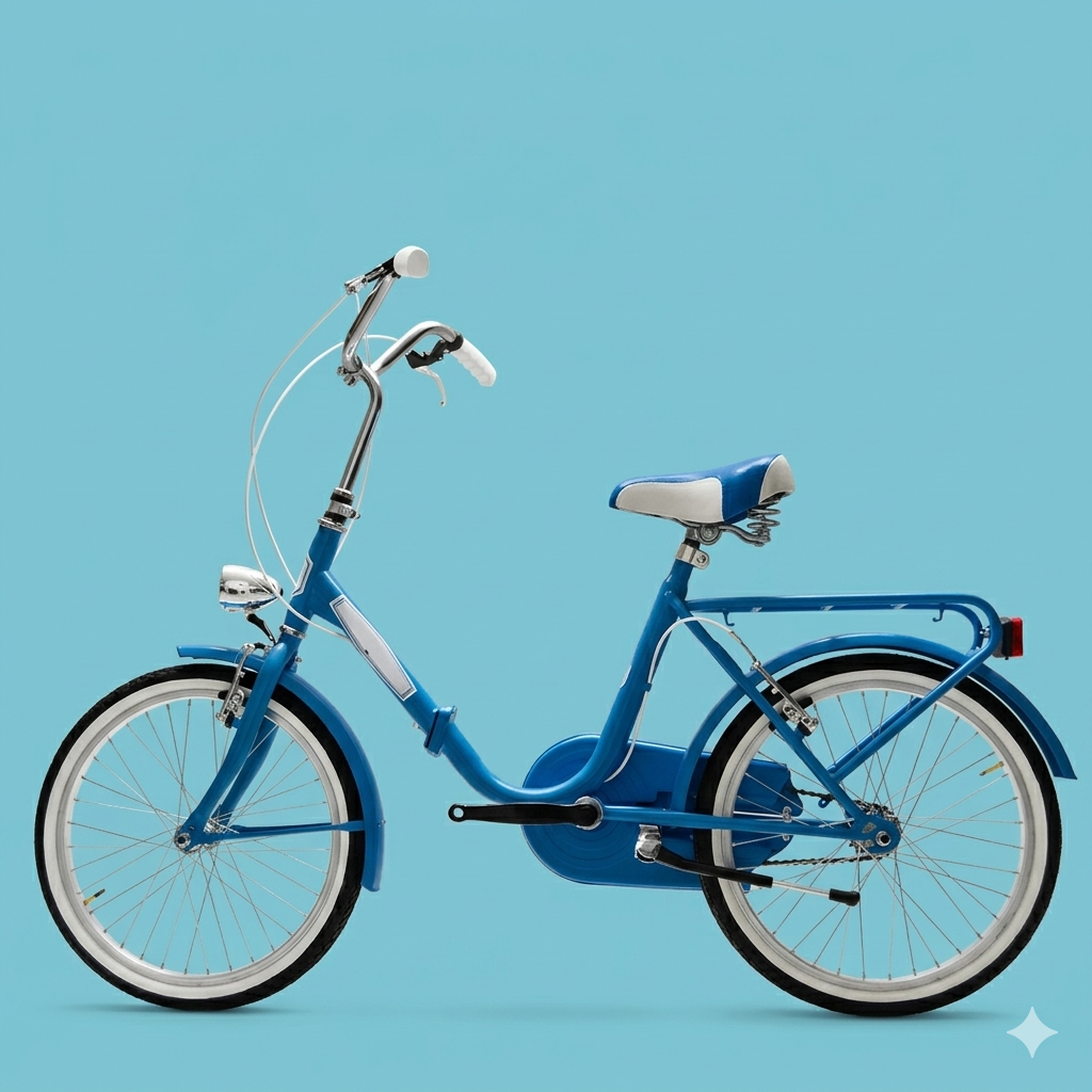 Bici Pieghevole 20" Celeste — Per Mare e Camper, Personalizzabile