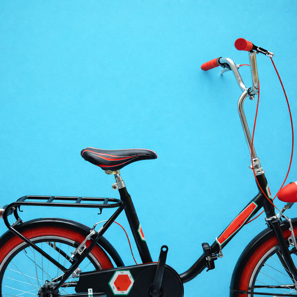 Bici Pieghevole 20" Nero e Rosso — Shimano Nexus, Sportiva e Personalizzabile