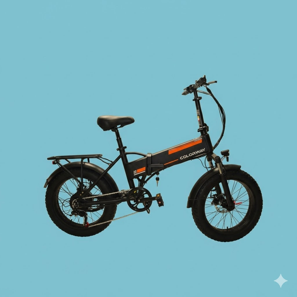 Fat Bike Elettrica Koolux 20x4 Nera Arancio