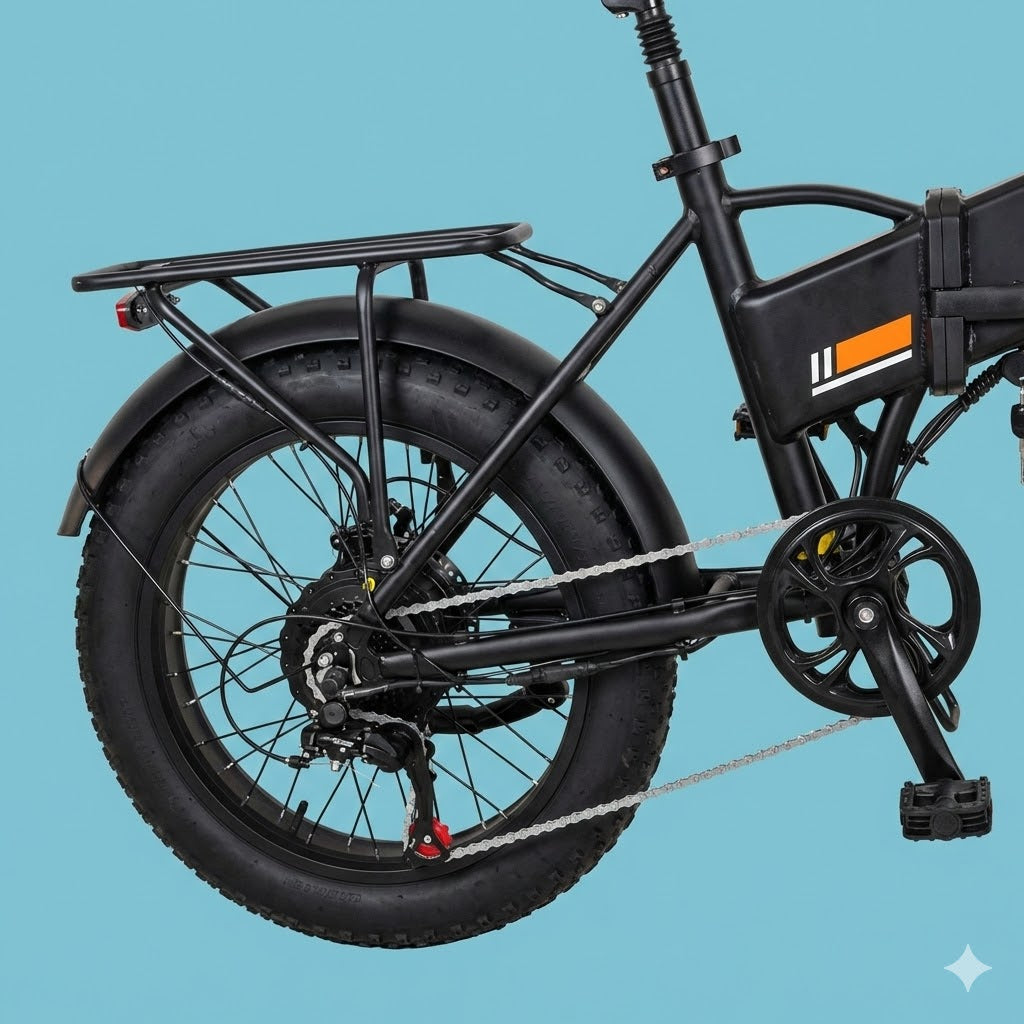 Fat Bike Elettrica Koolux 20x4 Nera Arancio
