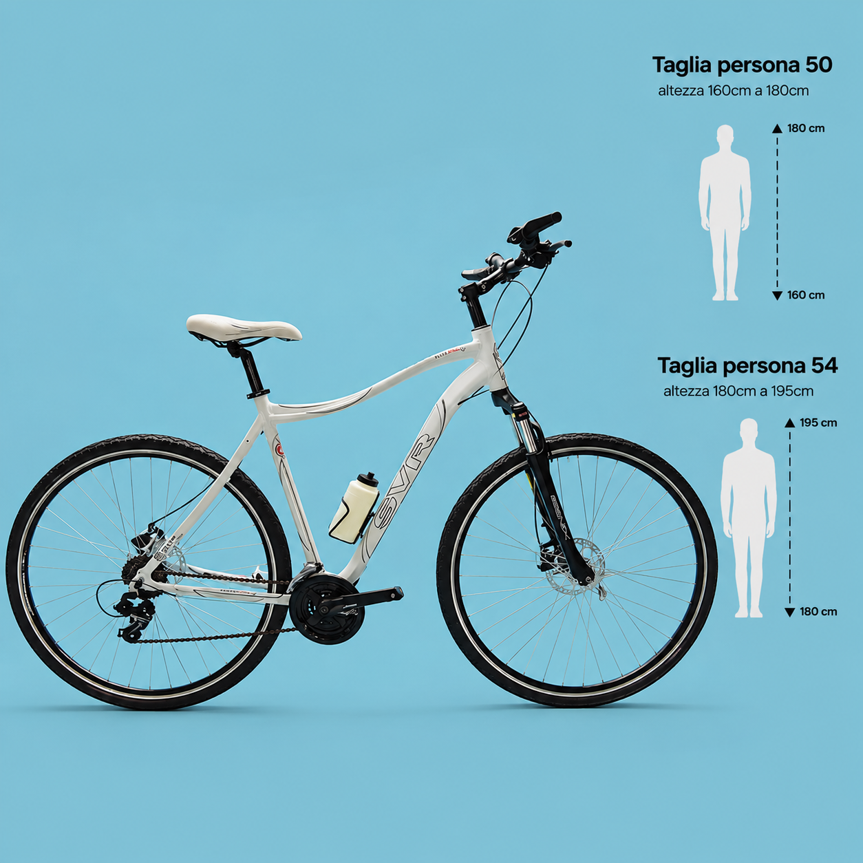 Ibrida 28 bici ammortizzata uomo in alluminio shimano personalizzabile