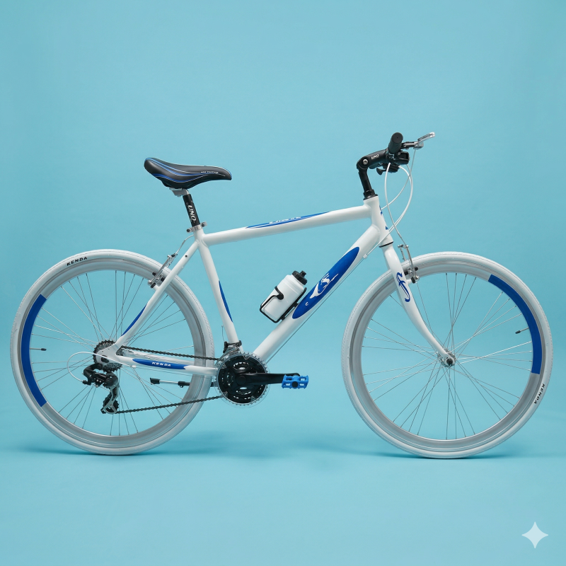 bici 28 corsa bianco blu uomo Shimano alluminio personalizzabile