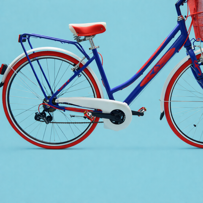 bici 28 donna city bike trekking alluminio shimano personalizzabile blu rosso