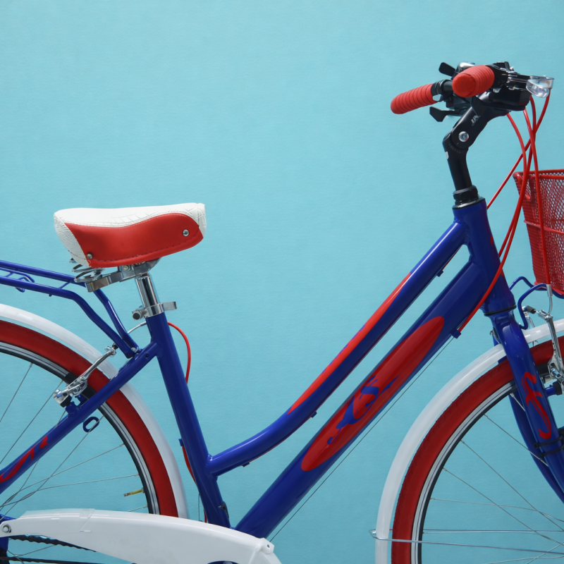 bici 28 donna city bike trekking alluminio shimano personalizzabile blu rosso