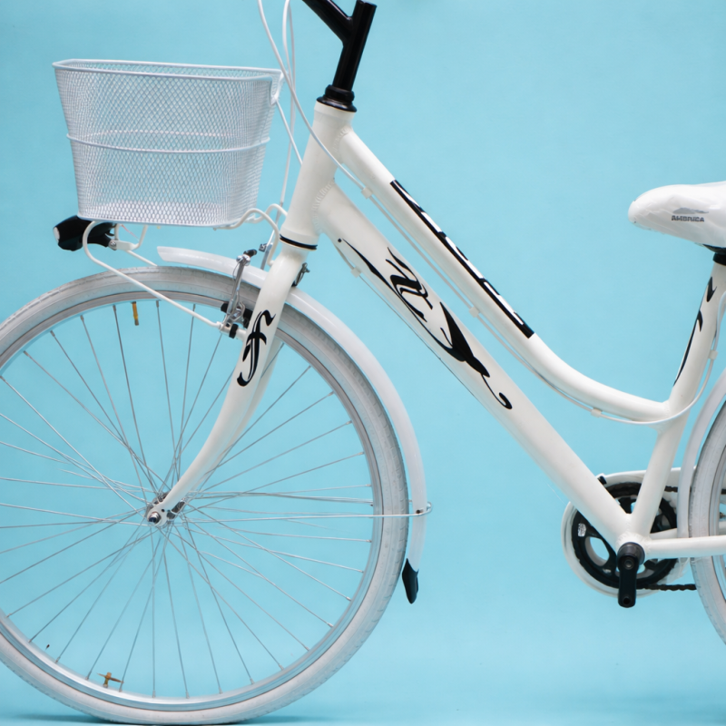 bici 28 donna in alluminio trekking city bike shimano 6v bianca personalizzata