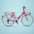 bici 28 donna in alluminio trekking city bike shimano 6v fucsia personalizzato