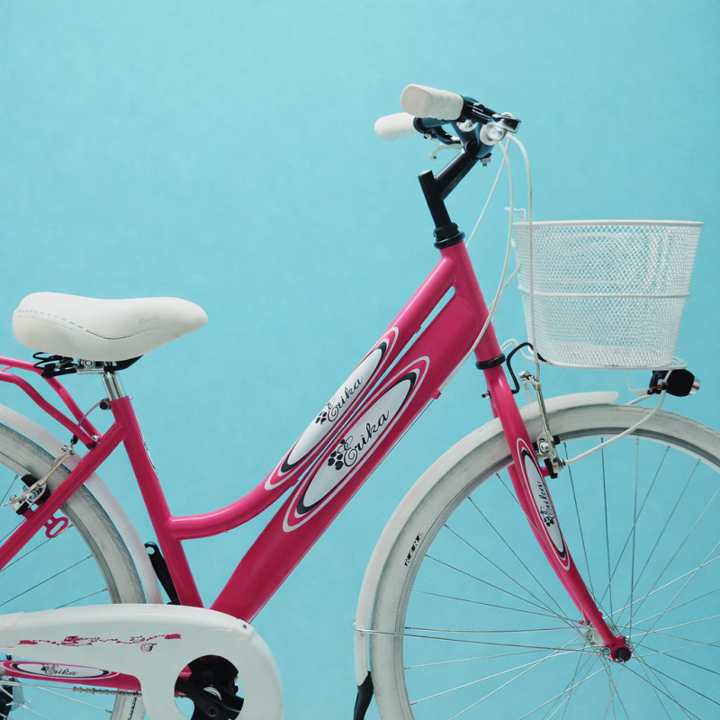 bici 28 donna in alluminio trekking city bike shimano 6v fucsia personalizzato