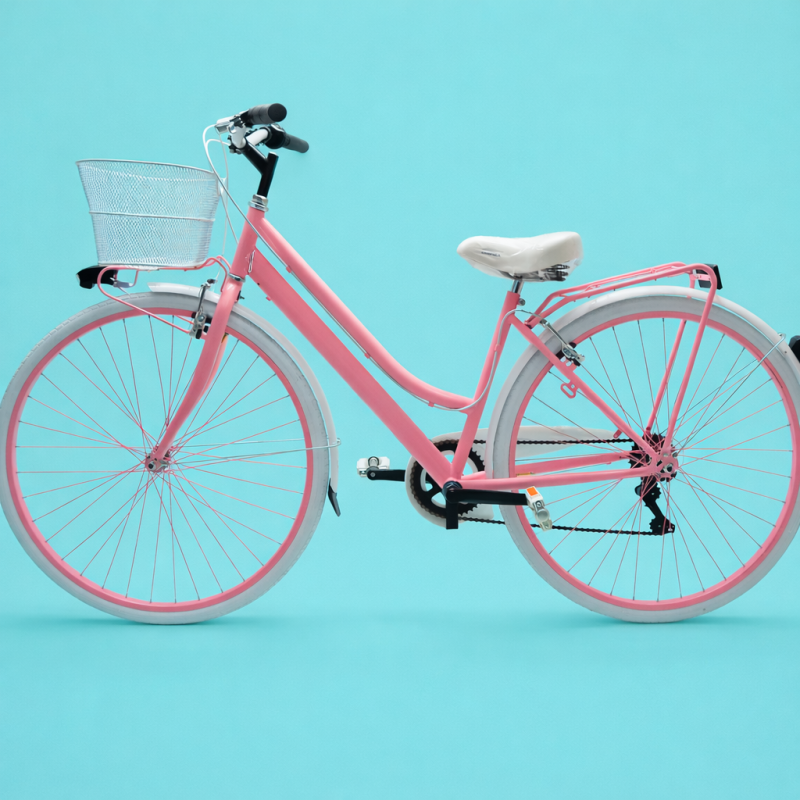 bici 28 donna in alluminio trekking city bike shimano 6v rosa personalizzato