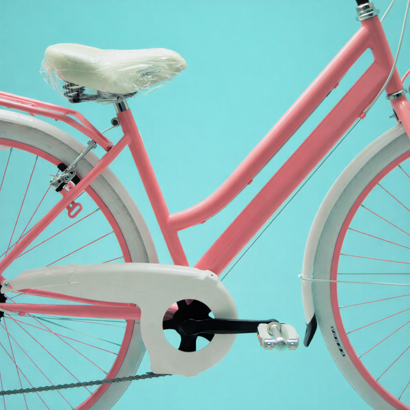bici 28 donna in alluminio trekking city bike shimano 6v rosa personalizzato