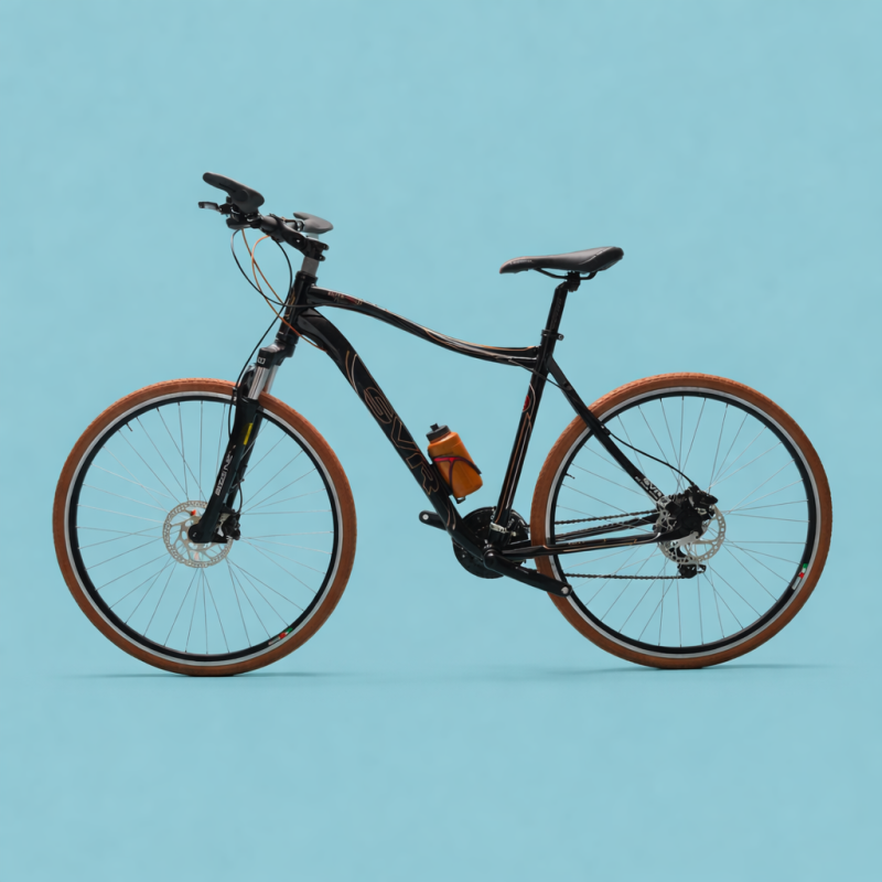 Bici 28 uomo nero marrone Shimano in alluminio personalizzabile
