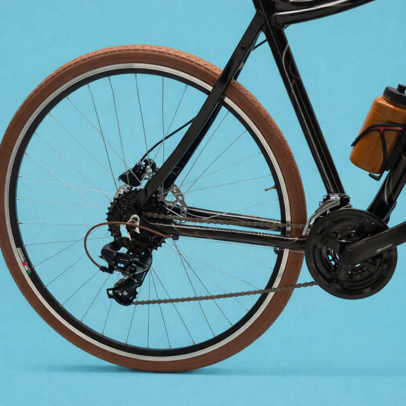Bici 28 uomo nero marrone Shimano in alluminio personalizzabile