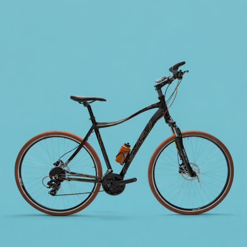 Bici 28 uomo nero marrone Shimano in alluminio personalizzabile
