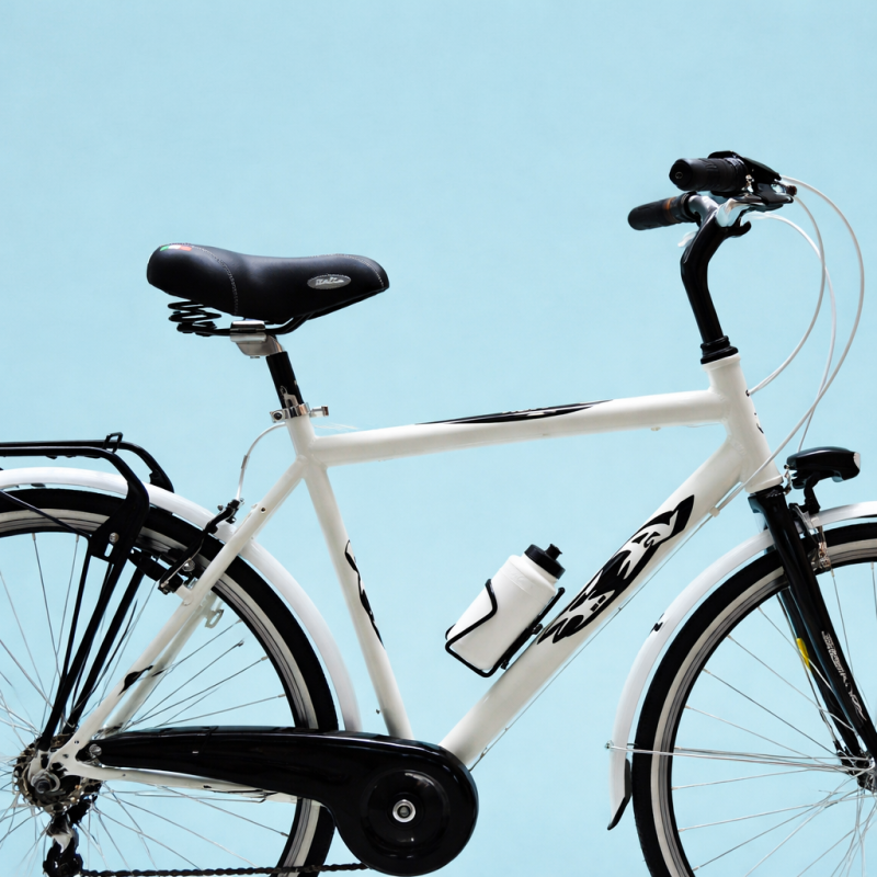 Bici 28 uomo trekking city bike alluminio shimano bianco disco ammortizzata