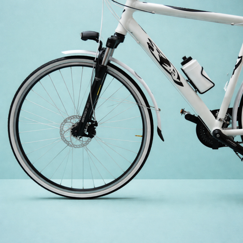 Bici 28 uomo trekking city bike alluminio shimano bianco disco ammortizzata
