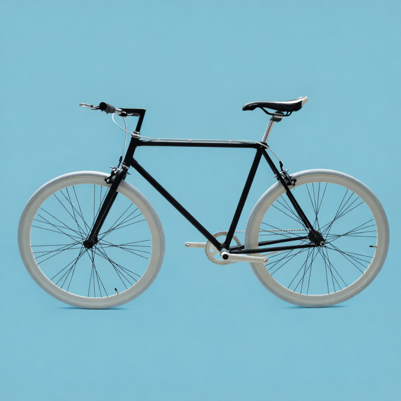 Bici fixed 28 nero bianco single speed personalizzabile