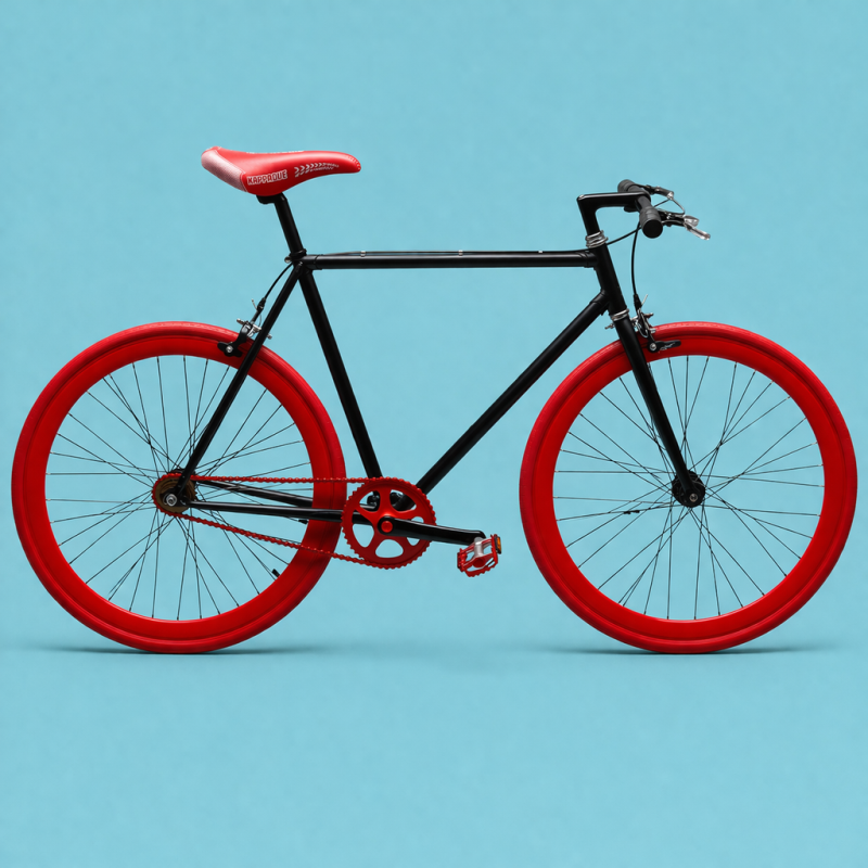 Bici 28 nero rosso single speed personalizzabile